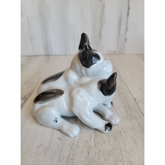 Vintage white‎ black French Bulldogs ceramic decor - Picture 8 of 9